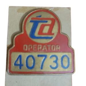 Vintage Obsolete TA Transit New York City Subway OPERATOR Hat Badge